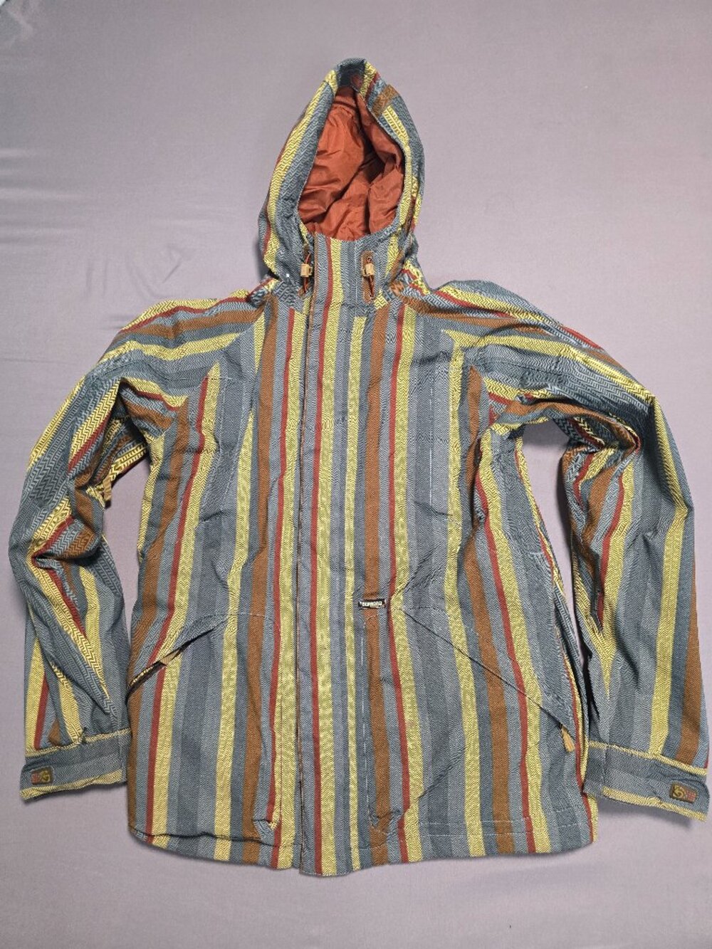 Burton Men's Snowboard Ski Jacket Medium Multicolor Striped Hooded
